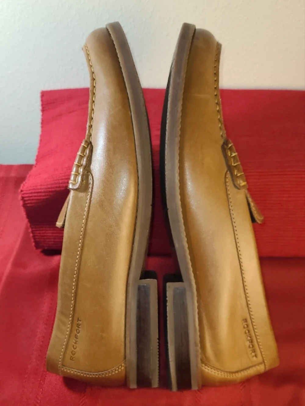 Rockport Men's Classic Camel Brown Leather Penny Loafers Size 13